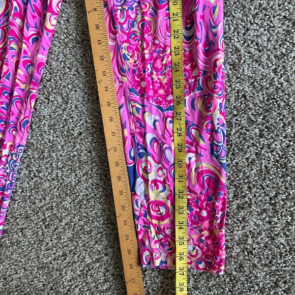 Lilly Pulitzer Womens Sz M Pink Multicolor Elastic Waist Drawstring Lounge Pants - Picture 6 of 8
